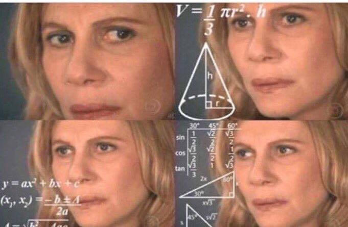 Woman confused by maths.